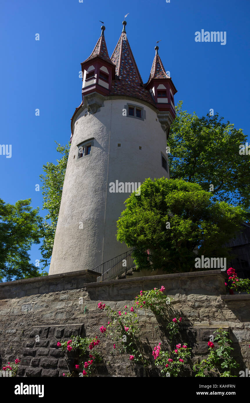 La Torre dei ladri (Diebsturm) a Lindau sul Lago di Costanza, Baviera, Germania. Foto Stock