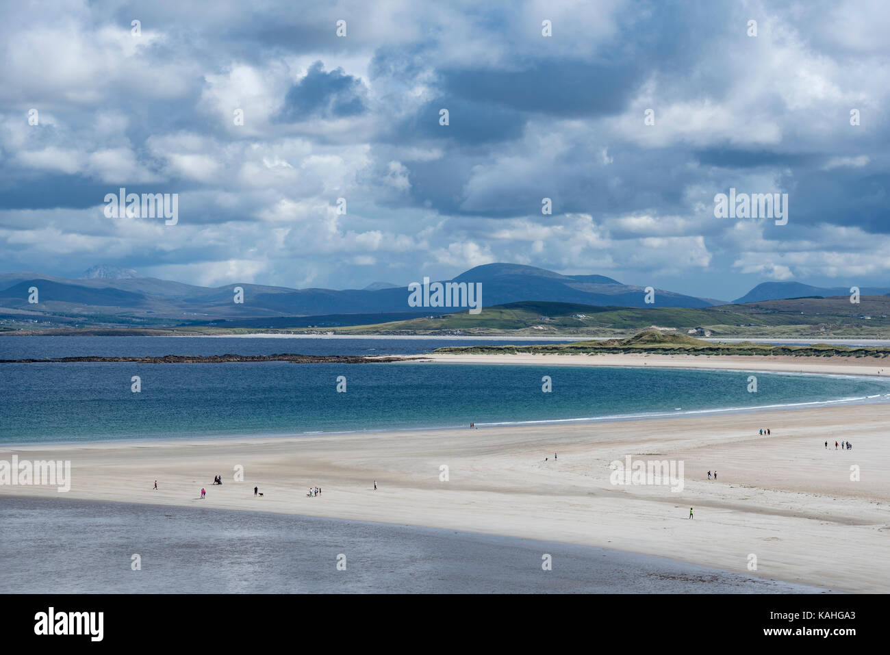 Spiaggia di narin, cloud sky, ardara, County Donegal, Irlanda Foto Stock