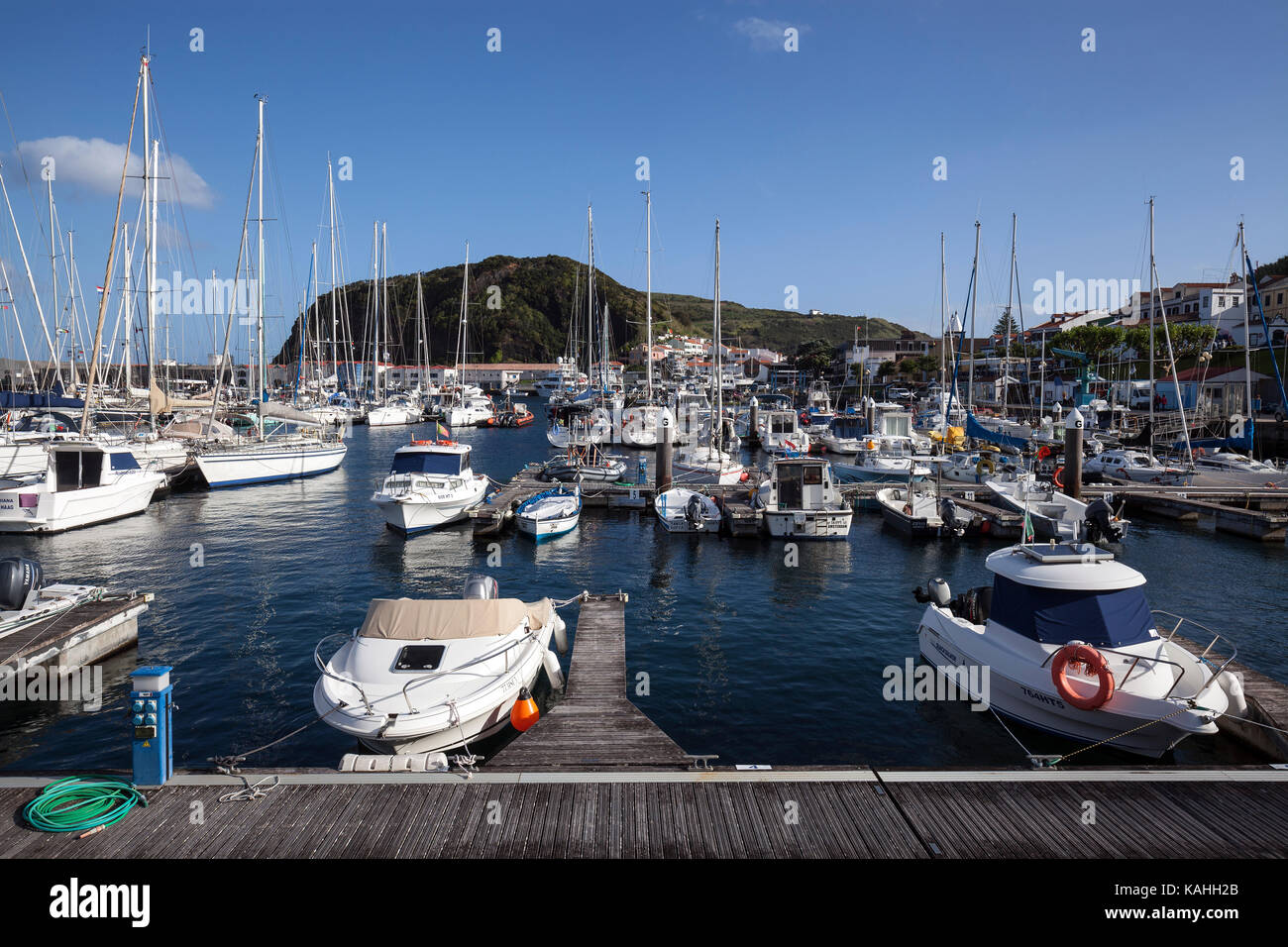 Porto di Marina, Horta, isola di Faial, Azzorre, Portogallo Foto Stock