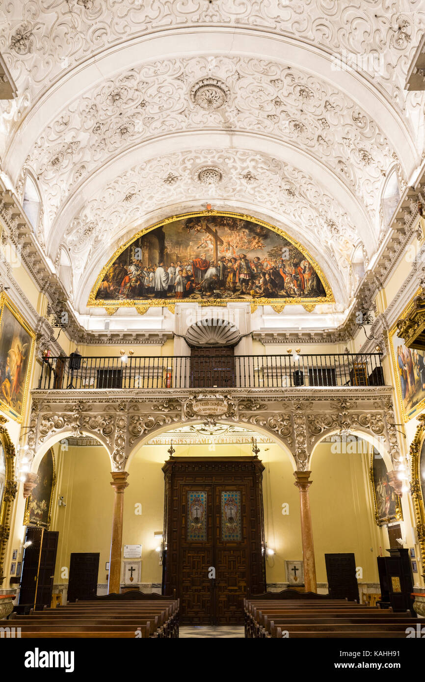 Portale, Coro, Coro, Iglesia de San Jorge presso l'Hospital de Santa Caridad, Siviglia, Andalusia, Spagna Foto Stock