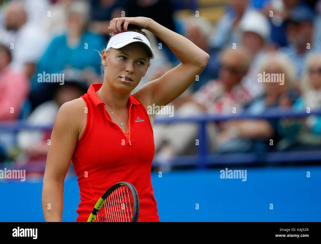 Caroline WOZNIACKI di Danimarca v Karolina Pliskova della Repubblica ceca durante la finale donne del Aegon International in Devonshire Park, Eastbourne. 01 Lug 2017 Foto Stock