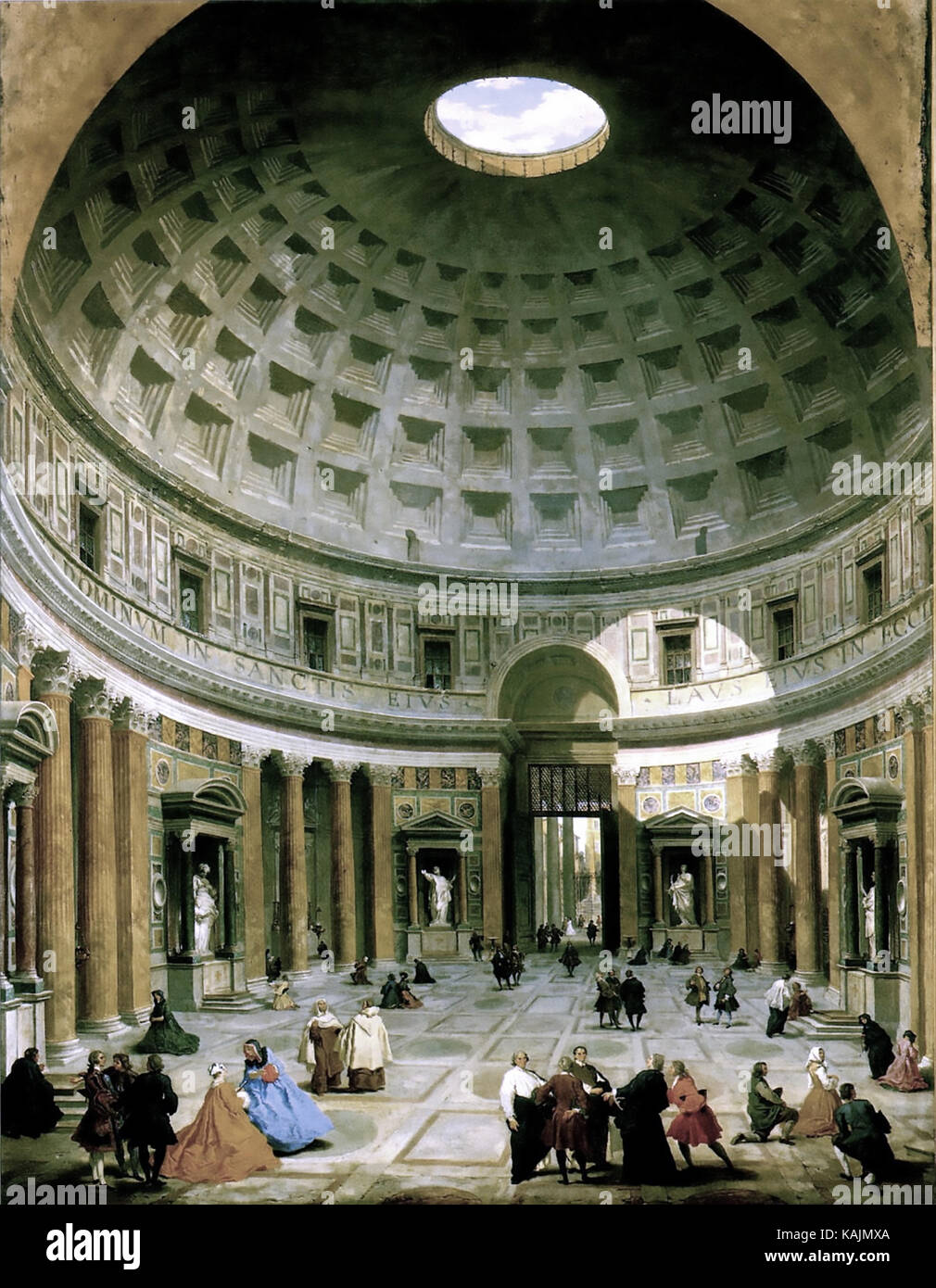 Giovanni PAOLO PANINI (1691-1765) artista italiano. Dipinto senza fiato dell'interno del Pantheon, Roma Foto Stock