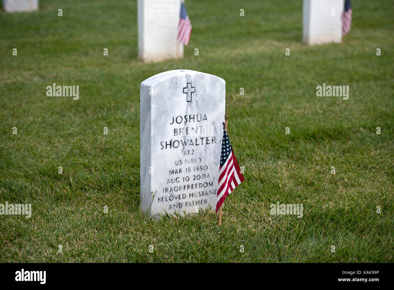 Tomba di Joshua Brent Showalter, Fort Rosecrans Cimitero Nazionale, San Diego, California, Stati Uniti d'America Foto Stock