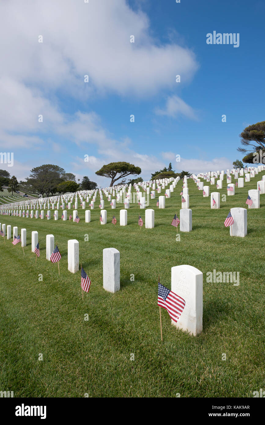Fort Rosecrans Cimitero Nazionale, San Diego, California, Stati Uniti d'America Foto Stock