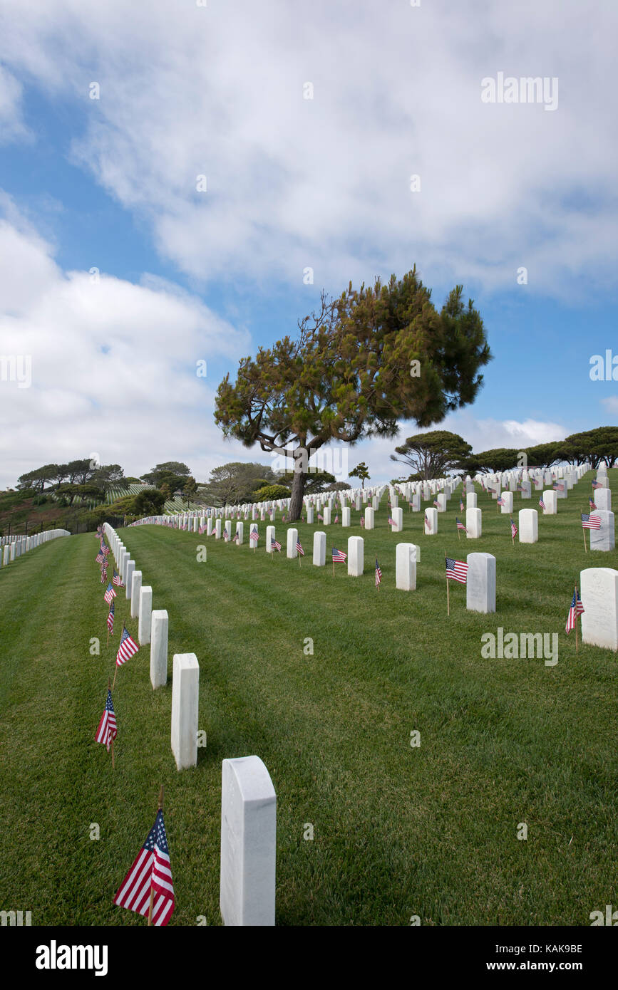 Fort Rosecrans Cimitero Nazionale, San Diego, California, Stati Uniti d'America Foto Stock