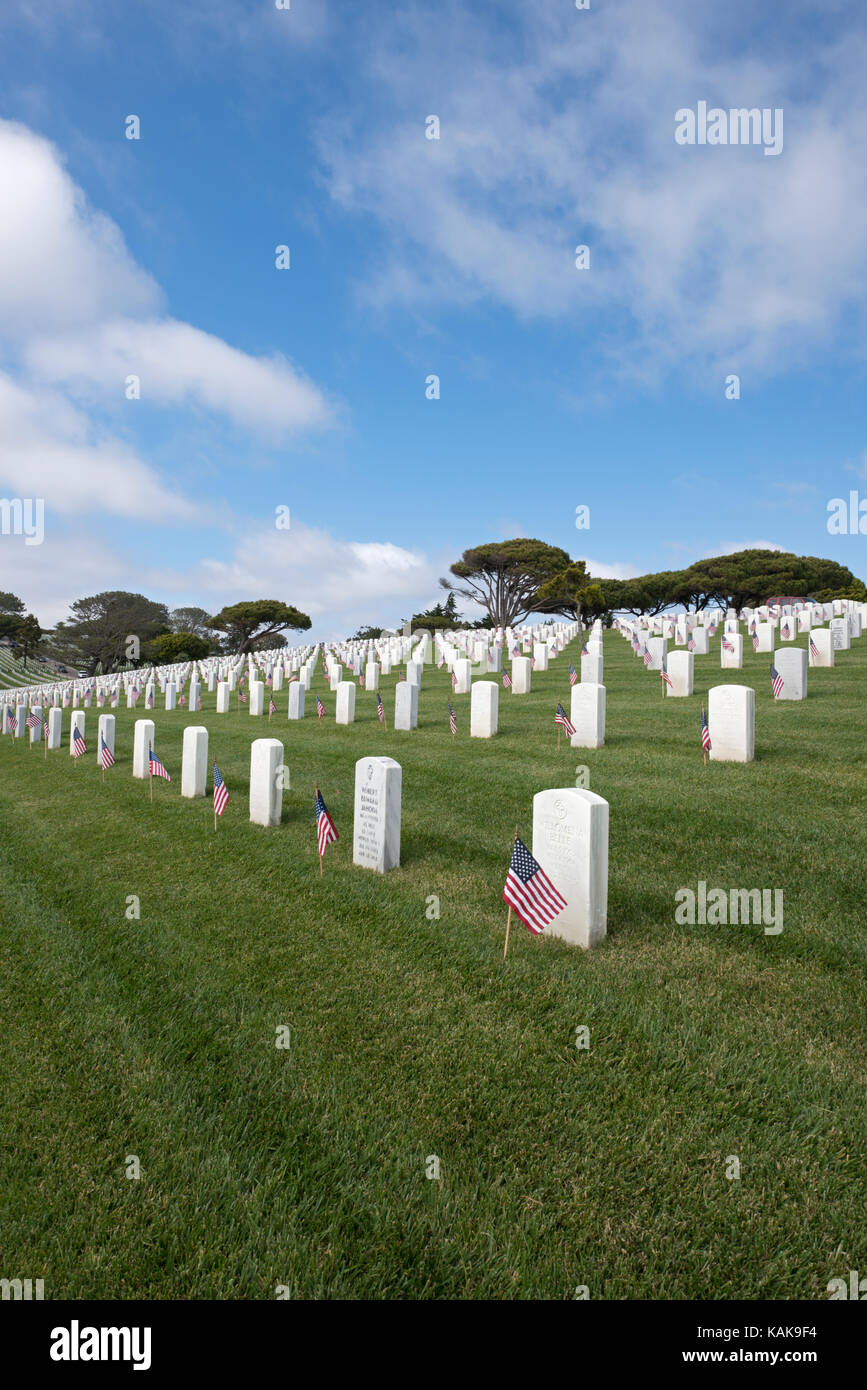 Fort Rosecrans Cimitero Nazionale, San Diego, California, Stati Uniti d'America Foto Stock