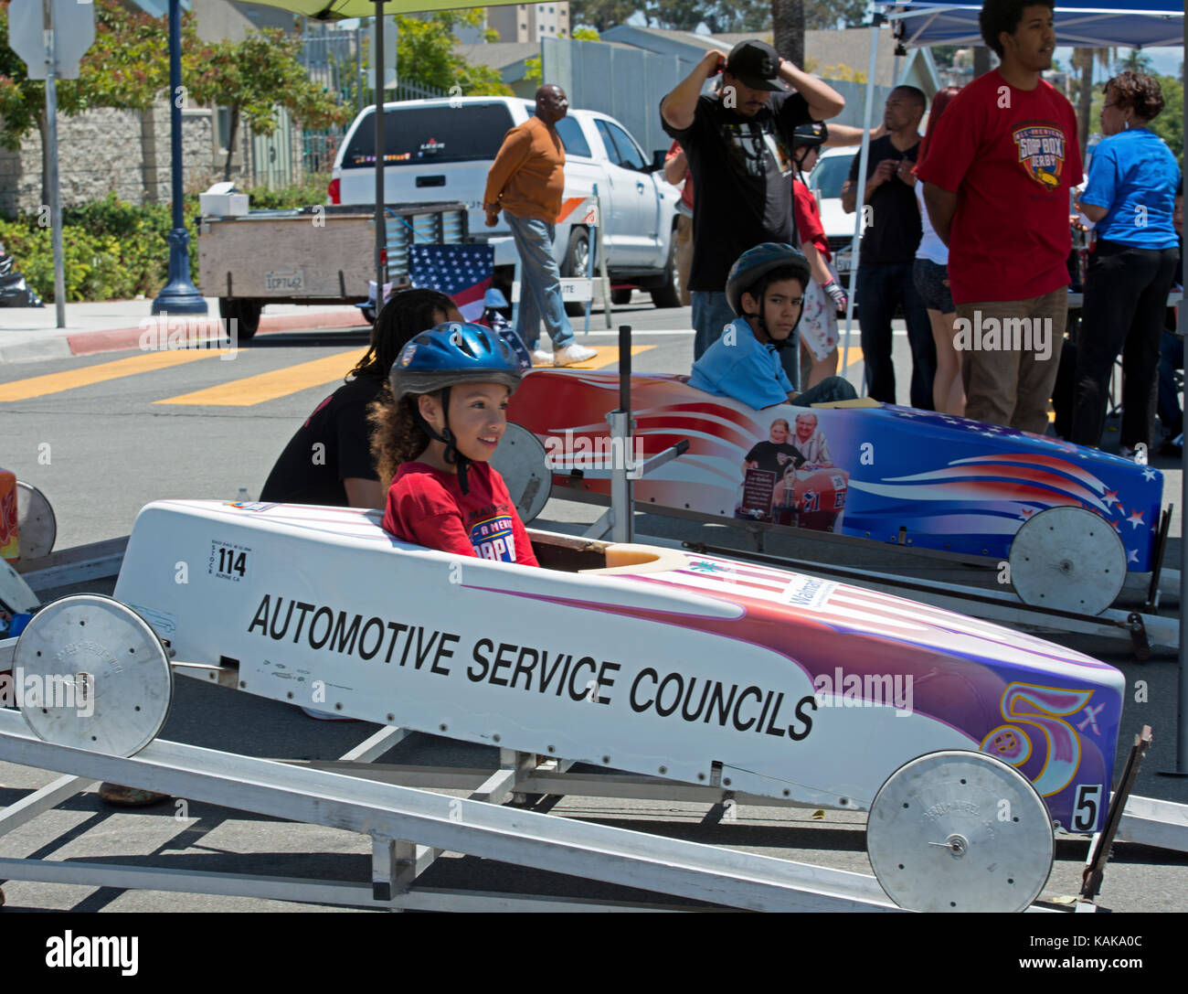 All-American Soap Box Derby, Sherman altezze, San Diego, California, Stati Uniti d'America Foto Stock