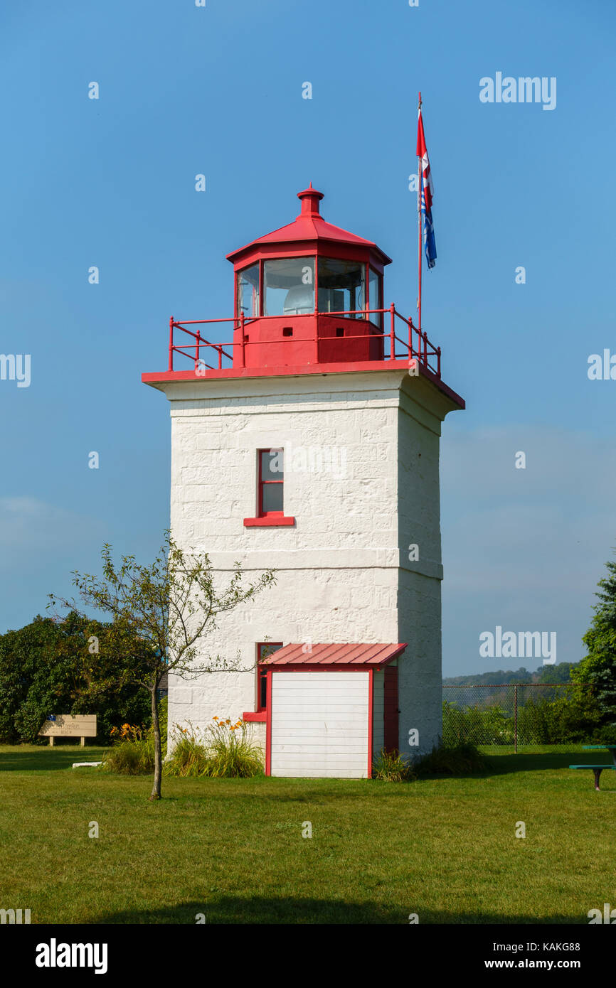 Lo Storico Faro di Goderich a Goderich porta sul Lago Huron Ontario Canada Foto Stock