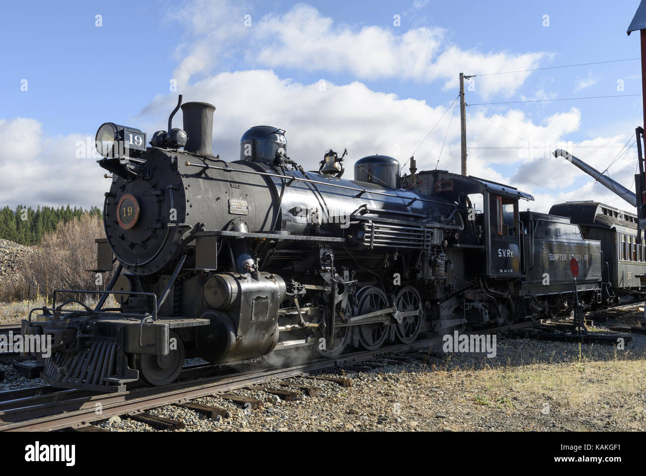 Editoriale, 18 ottobre 2015, storico treni a vapore e patrimonio ferrovia del sumpter Valley Railway o ferrovia, sumpter oregon Foto Stock