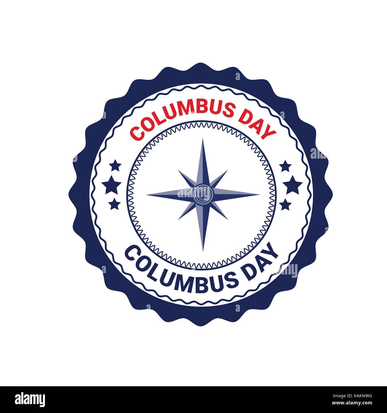 Felice il Columbus day national usa messaggio di saluto festivo icona scheda isolato Illustrazione Vettoriale