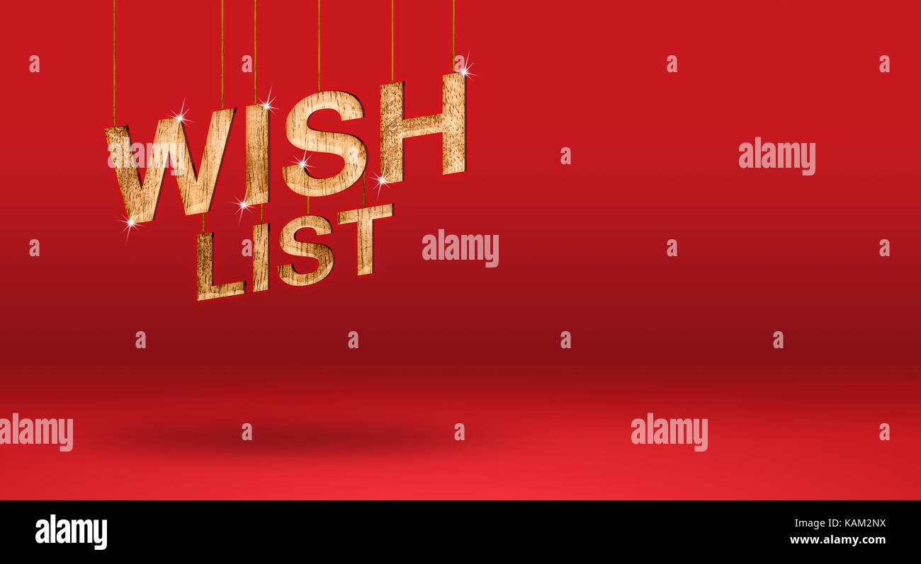 La lista dei desideri di legno numero di texture a rosso sfondo studio,mock up per aggiunta o sul display del prodotto e testo,holiday banner per la pubblicità Foto Stock