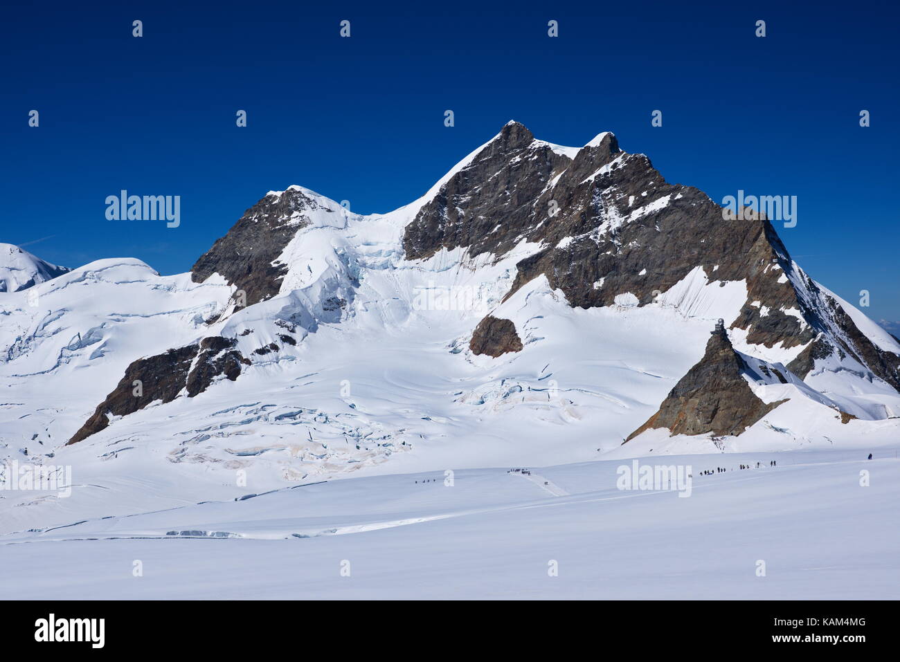 Jungfrau. vista da jungfraufirn. Foto Stock