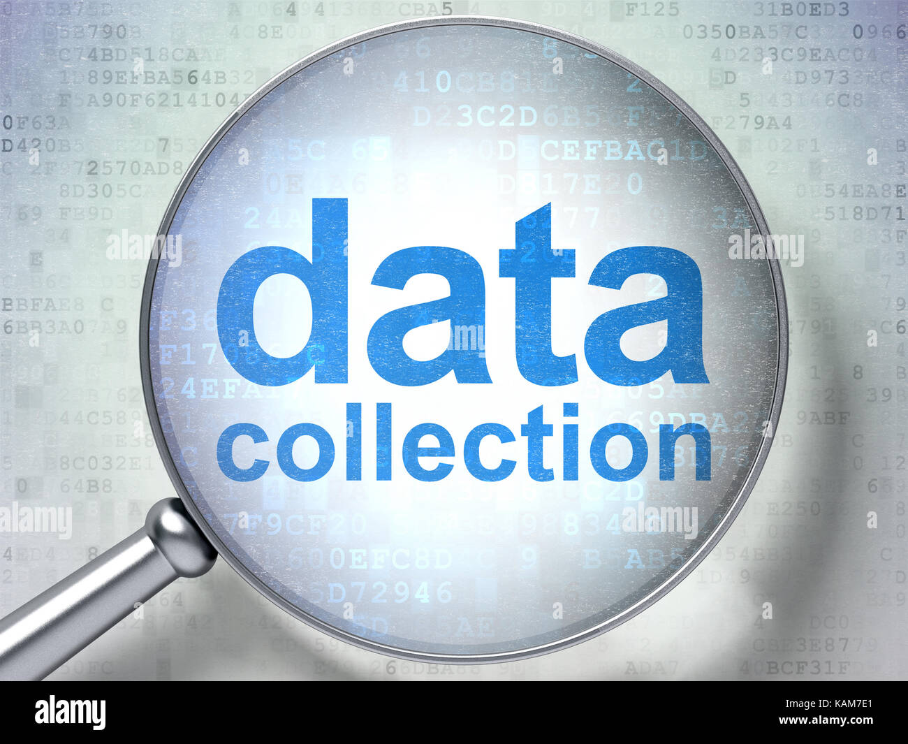 Concetto di dati: raccolta dati con vetro ottico Foto Stock