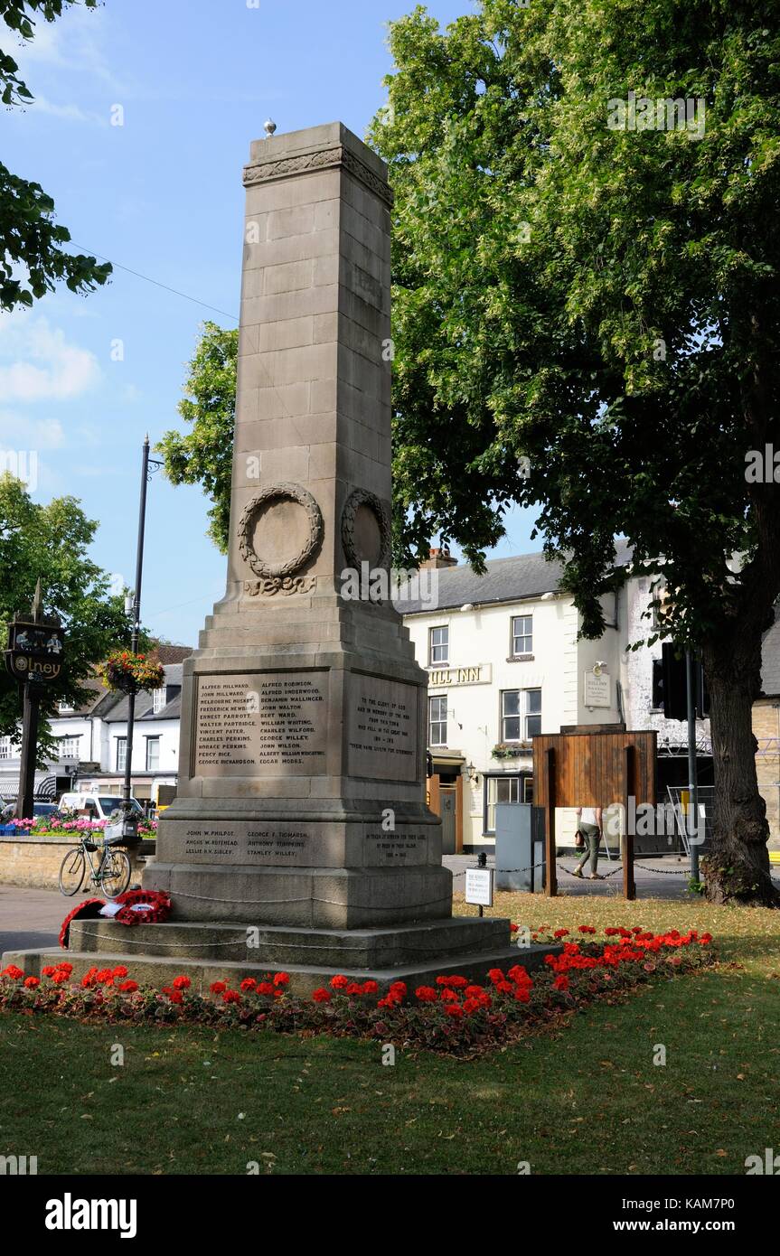 War Memorial, Olney Buckinghamshire Foto Stock