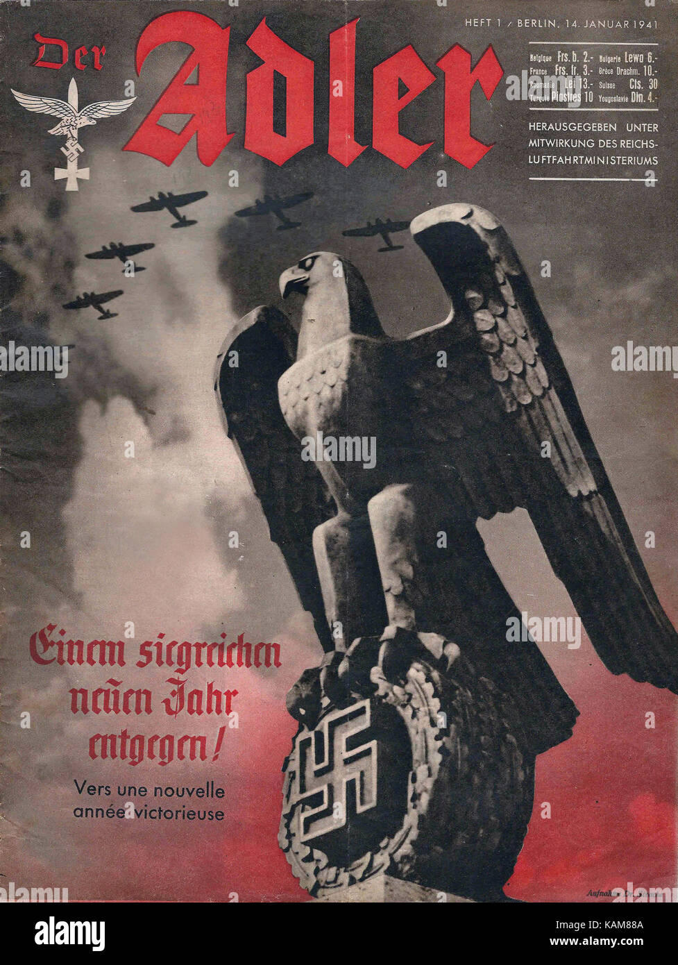 Der Adler - propaganda nazista magazine - Tedesco Francese coperchio edizione - 1941 Foto Stock
