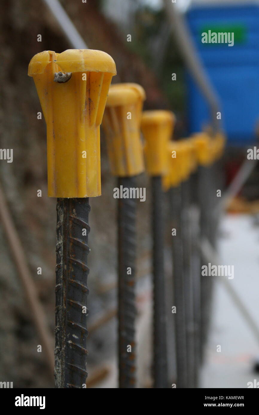 Industrial rebar supporti in calcestruzzo Foto Stock