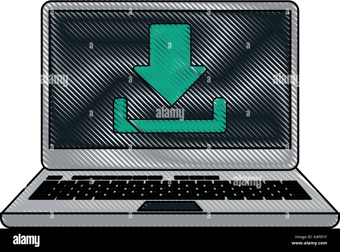 Scarica nel computer portatile Illustrazione Vettoriale