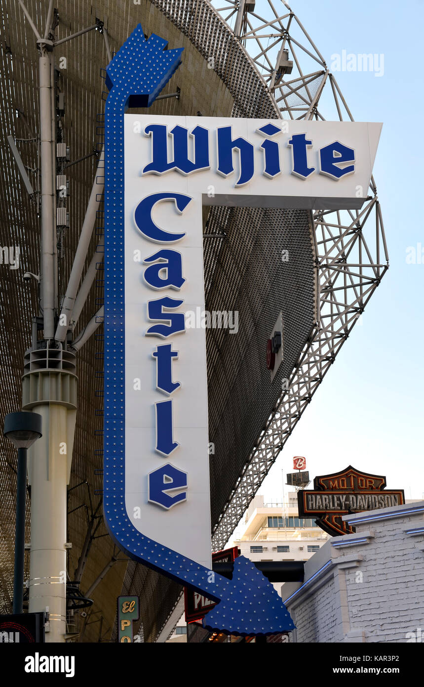 Il nuovo castello bianco ristorante su Fremont Street, Las Vegas, Nevada Foto Stock