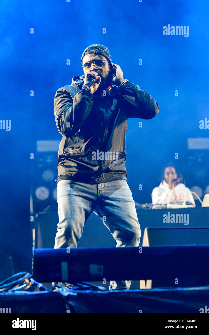 Las Vegas , Nevada - Settembre 23, 2017 - Schoolboy Q eseguendo sul palcoscenico la vita è bella festa Giorno 2 nel centro di Las Vegas Foto Stock
