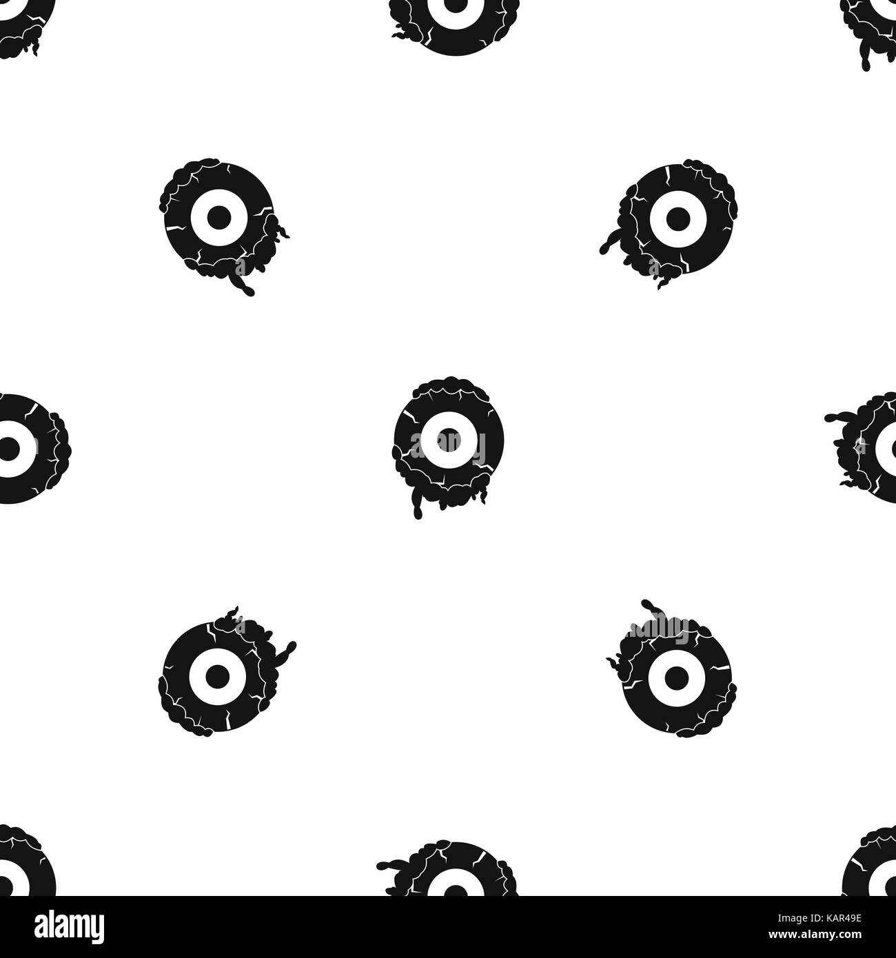 Scary eyeball modello nero senza giunture Illustrazione Vettoriale
