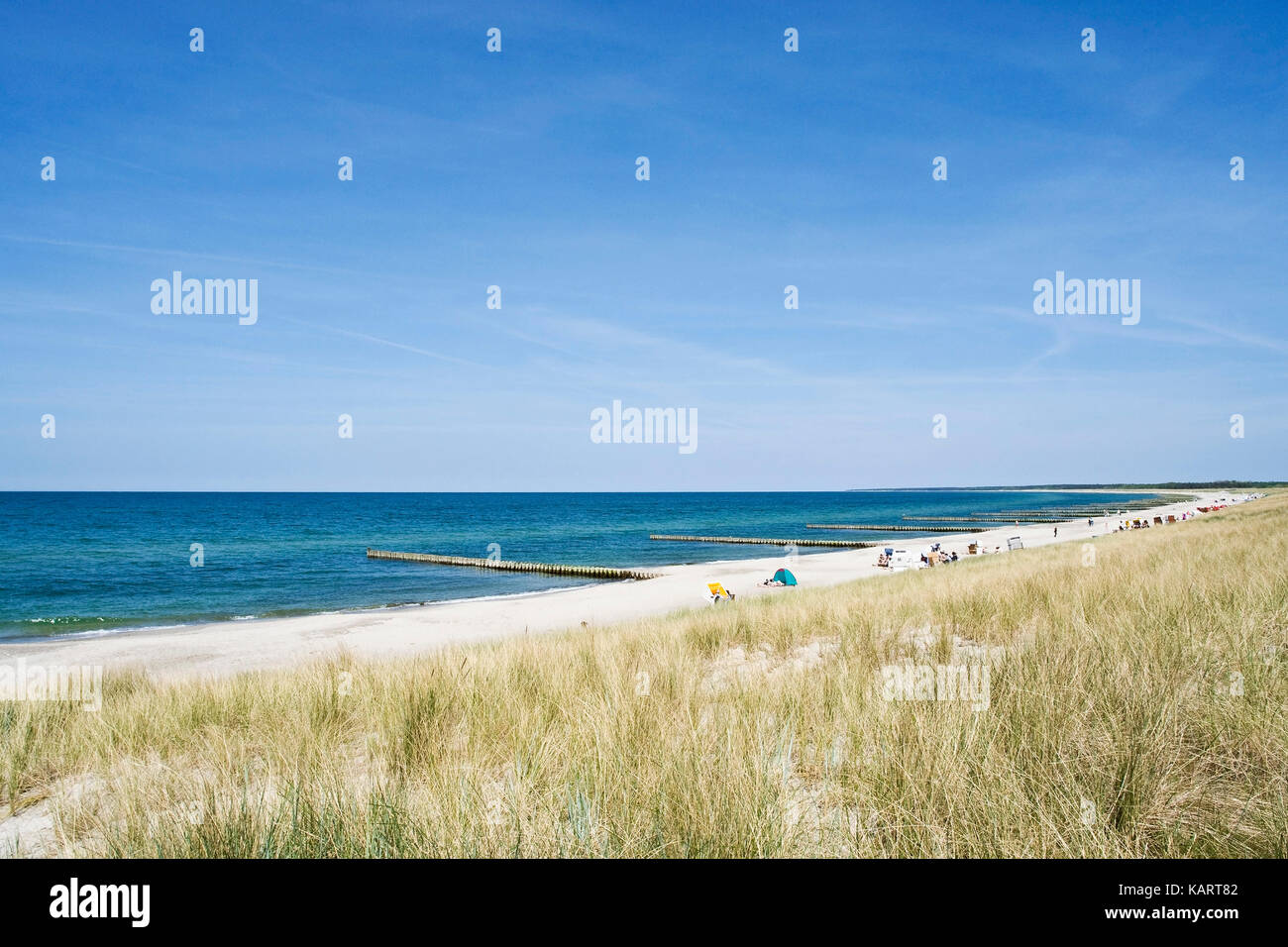 Ahrenshoop, spiaggia con ahrenshoop, strand bei ahrenshoop Foto Stock