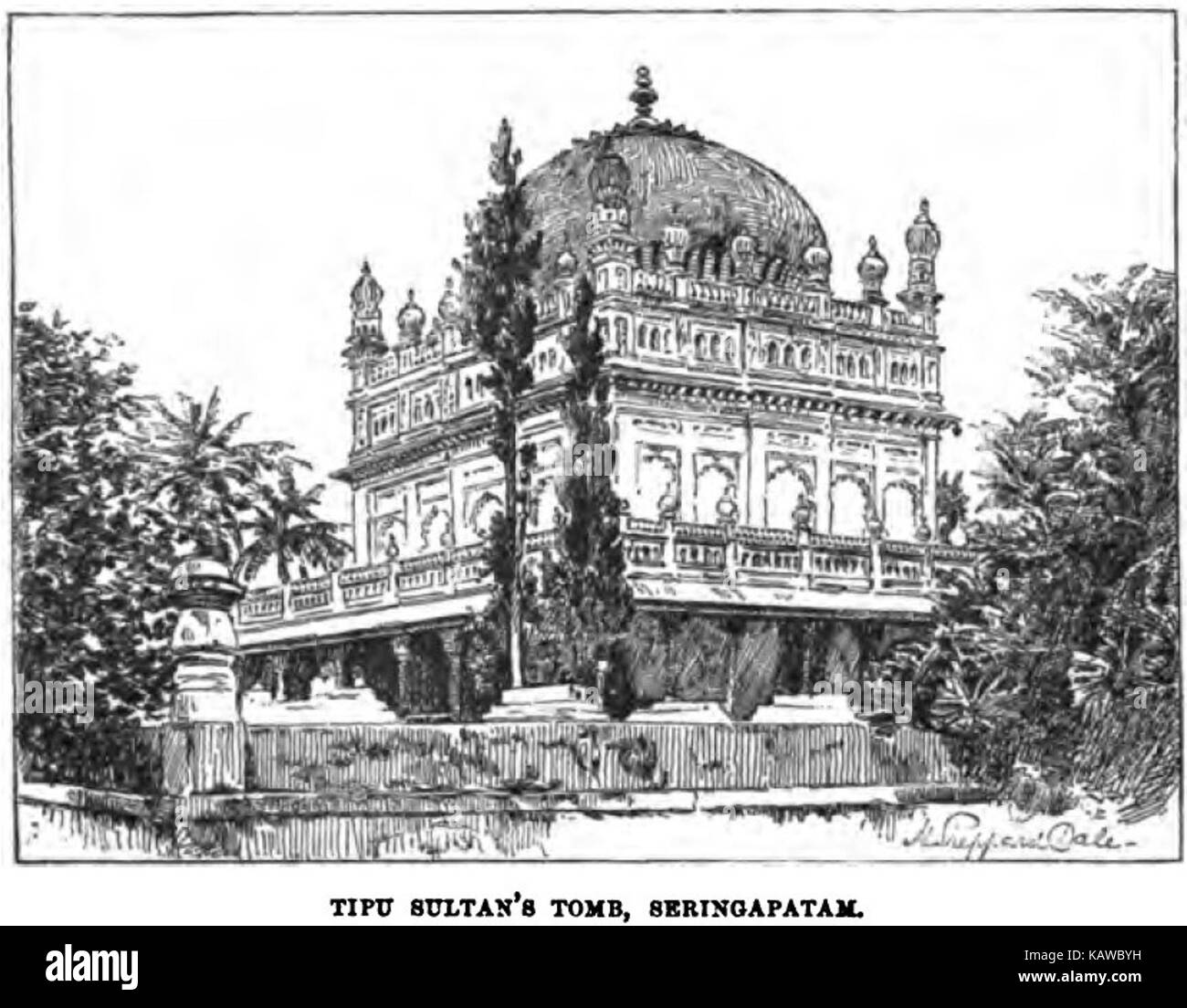 Sultano Tipu della tomba (Seringapatam Caine, 1891, p.519) copia Foto Stock