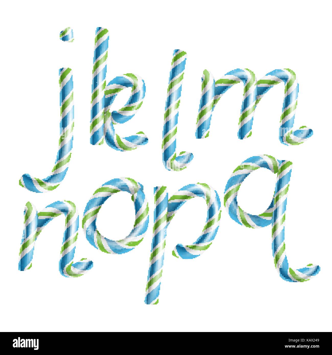 Lettere J K L M N O P Q Vettore 3d Realistici Candy