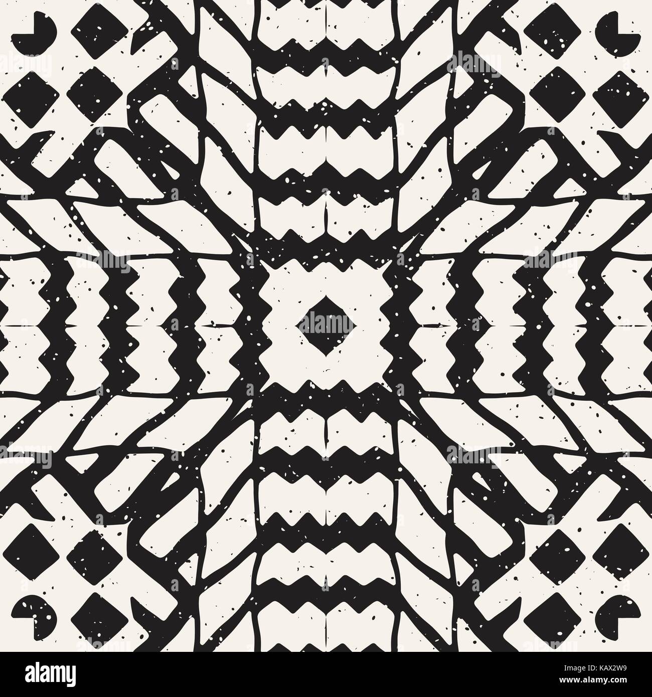 Disegnata a mano dipinto seamless pattern. vettore tribal design background etnici motif. etnica geometriche linee stripe illustrazione. per stampe d'arte tessile, carta da parati, la carta di avvolgimento. Illustrazione Vettoriale