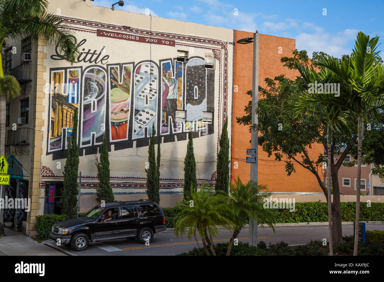 Miami, Florida. Benvenuti a Little Havana. Calle Ocho. Foto Stock