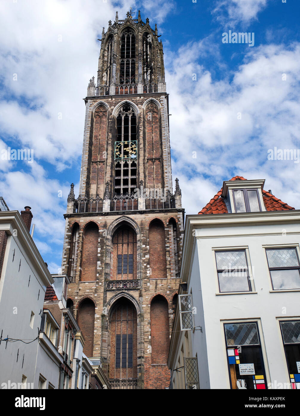 Trecentesca torre della chiesa Dom nella città di Utrecht, Paesi Bassi Foto Stock