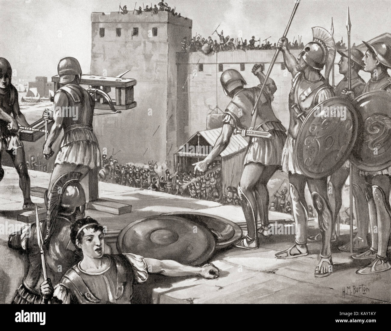 L'assedio di Potidaea da ateniesi, 432 BC. Da Hutchinson nella storia delle nazioni, pubblicato 1915. Foto Stock
