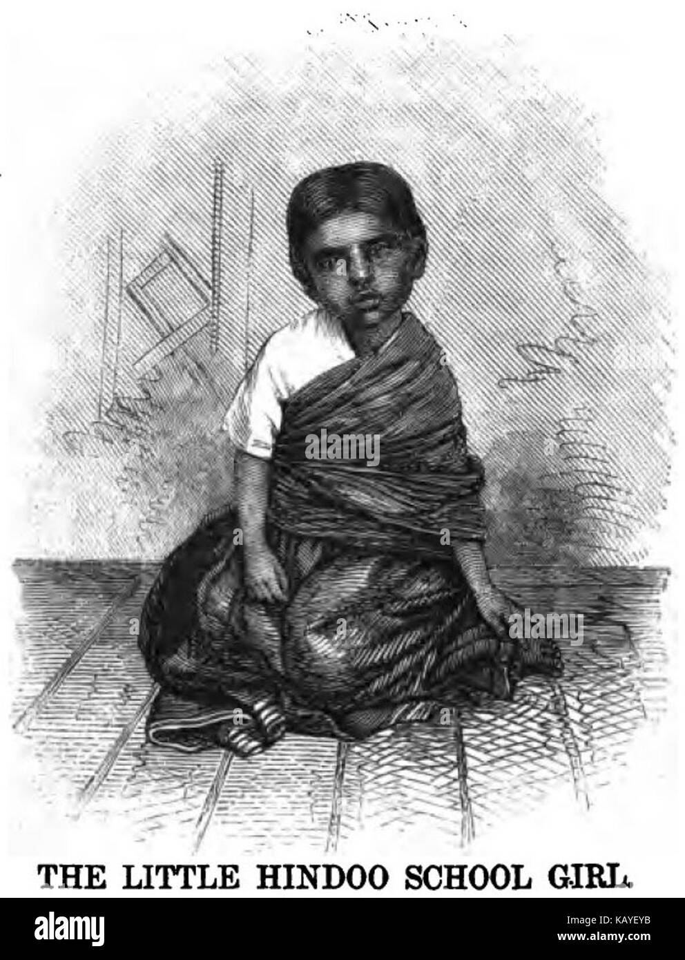 La piccola scuola Hindoo ragazza (p.81, giugno 1866, Sarah Sanderson 22 marzo 1866, Leeds) copia Foto Stock
