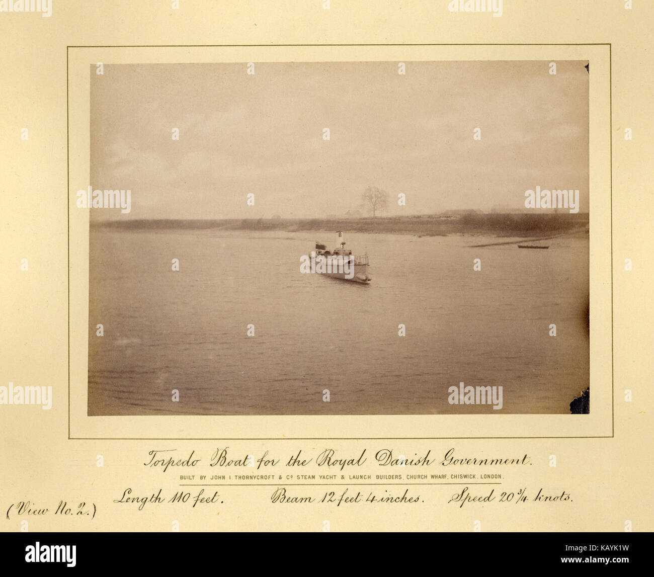 Torpedobaad nr 6 in corrispondenza Thornycroft vista frontale Foto Stock
