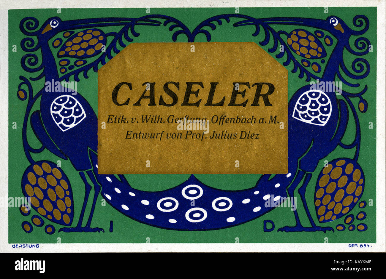 Wilhelm Gerstung Weinetikett 14 Foto Stock