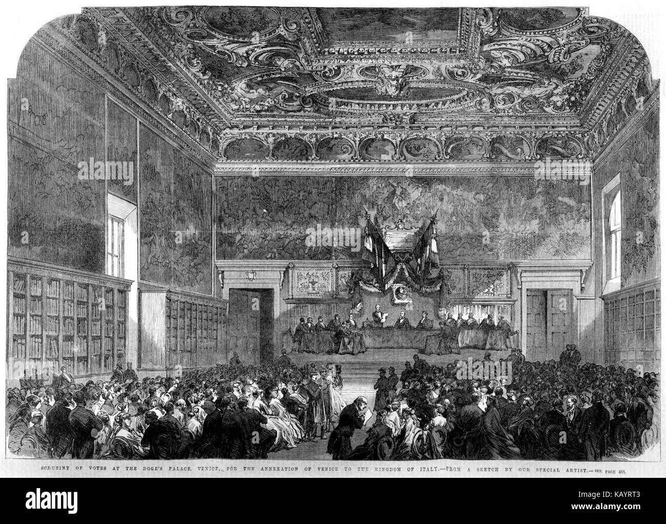 Il Illustrated London News 1866 Scrutinio dei voti per l'annessione del Veneto Foto Stock