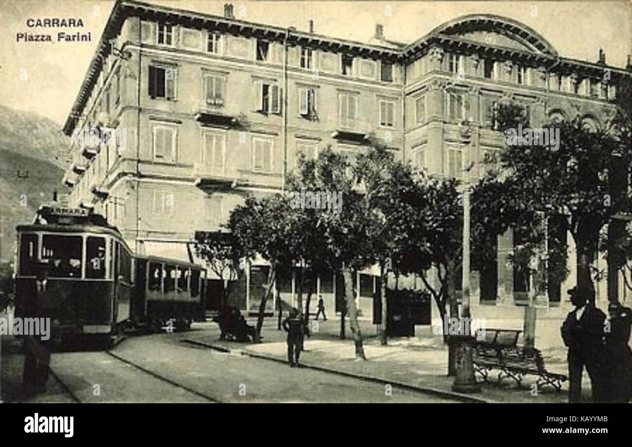 Il Tram Carrara 1920 Foto Stock