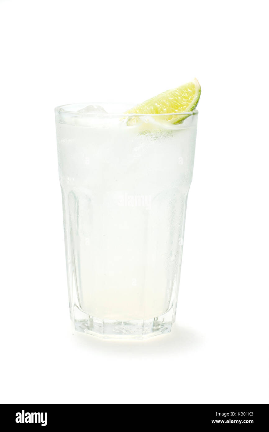 Un bicchiere di limonata rifinisce (succo di lime, lo zucchero, soda), Foto Stock