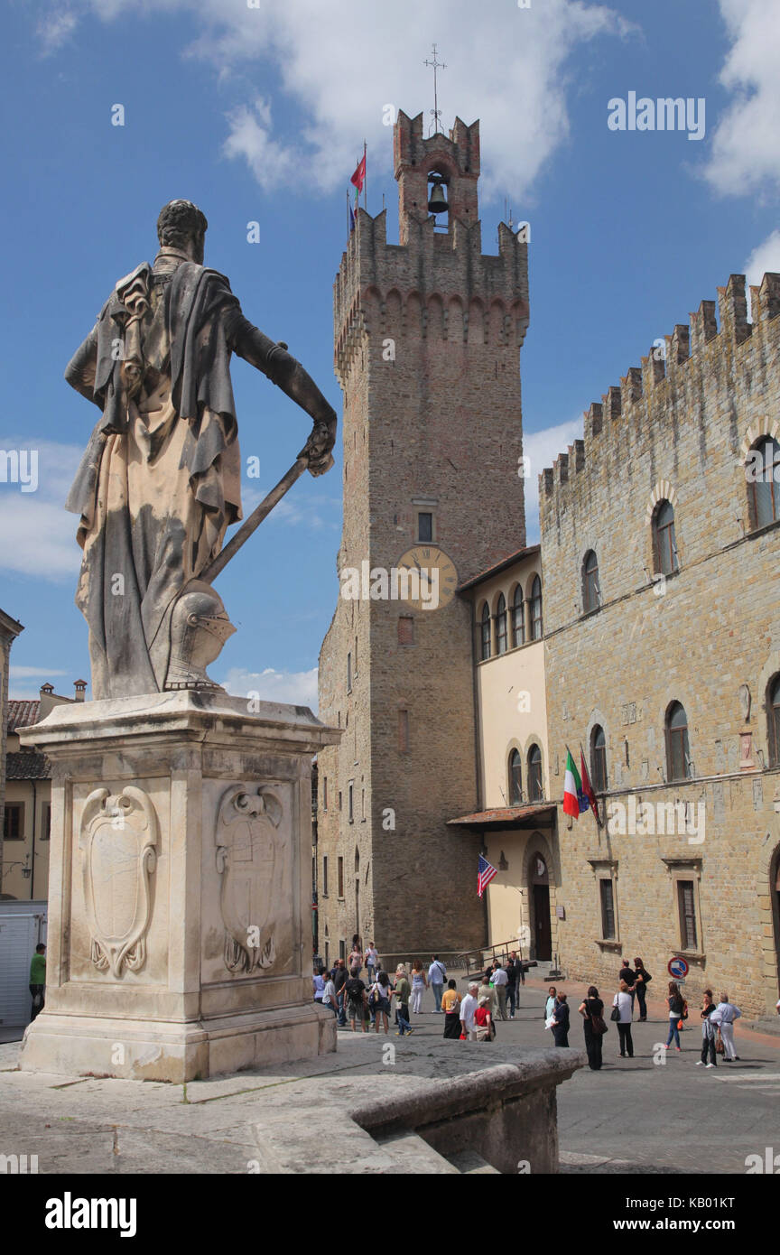 L'Italia, il palazzo del municipio di Arezzo, Foto Stock