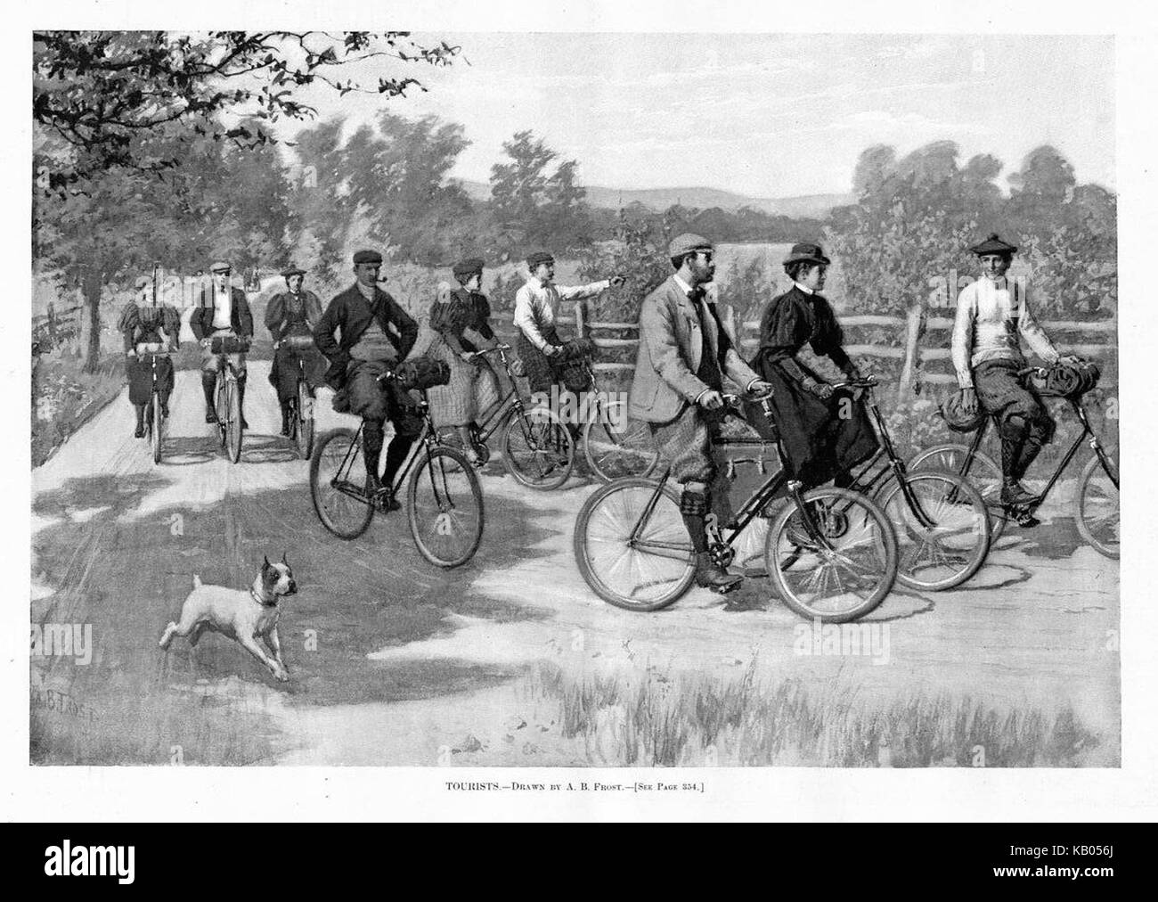 I turisti da A. B. FROST (CICLOTURISMO PER ESERCIZIO E PIACERE 1896) Foto Stock