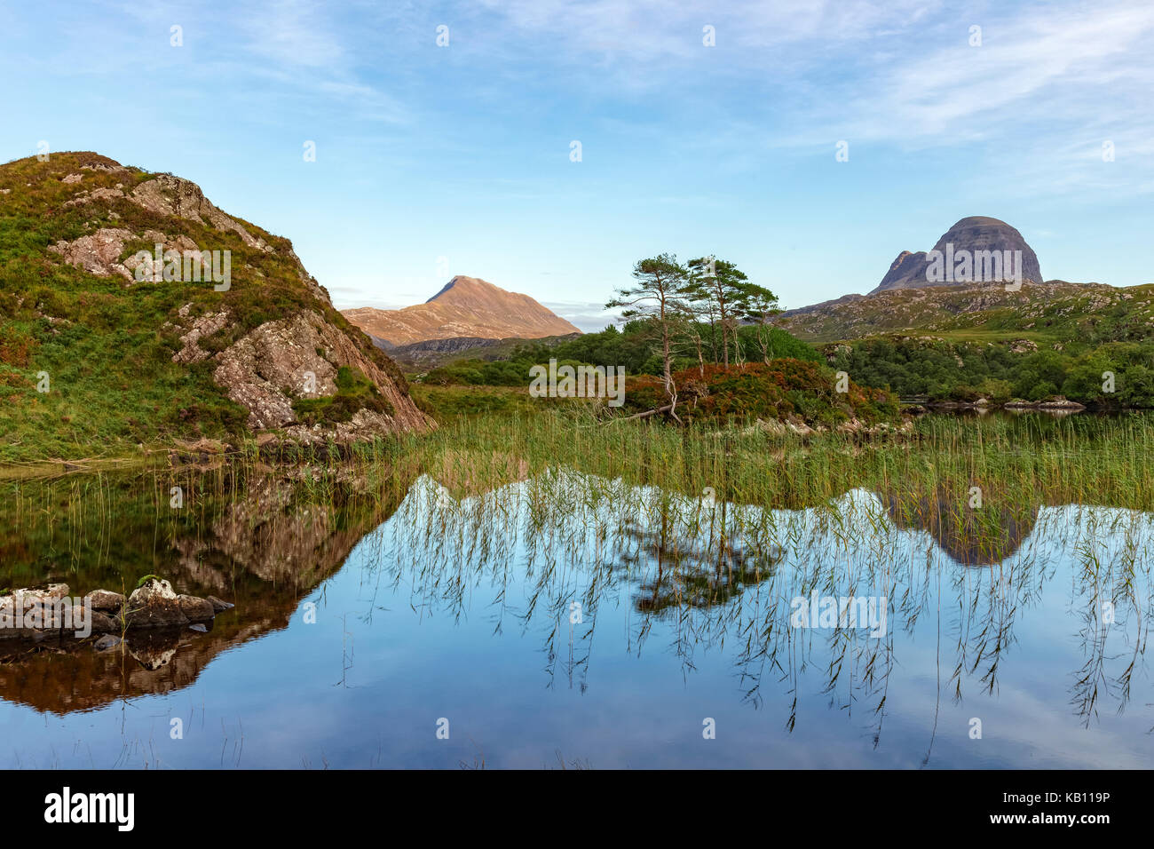 Loch Druim Suardalain, Assynt, Sutherland, Scozia, Regno Unito Foto Stock