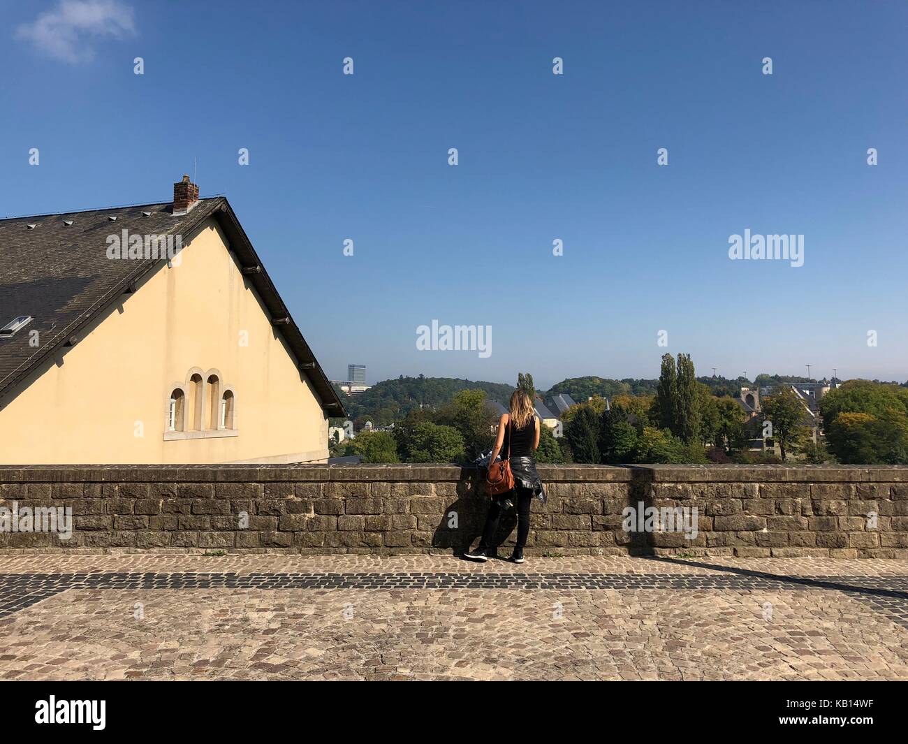 Splendida vista sulla città vecchia di Lussemburgo Foto Stock