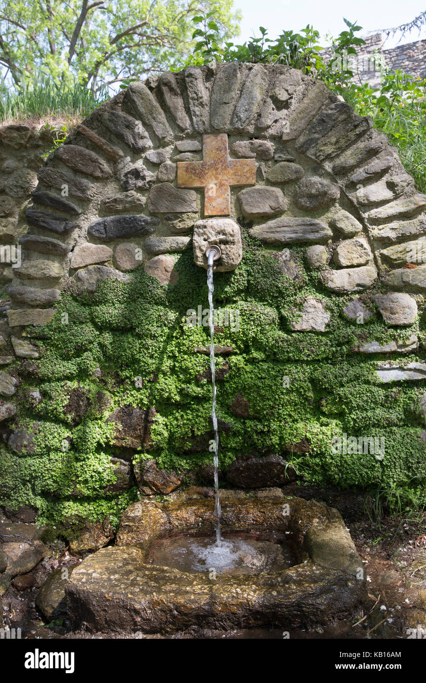 Acqua di sorgente, l'Abbaye de Saint-Michel-de-Cuxa, Foto Stock