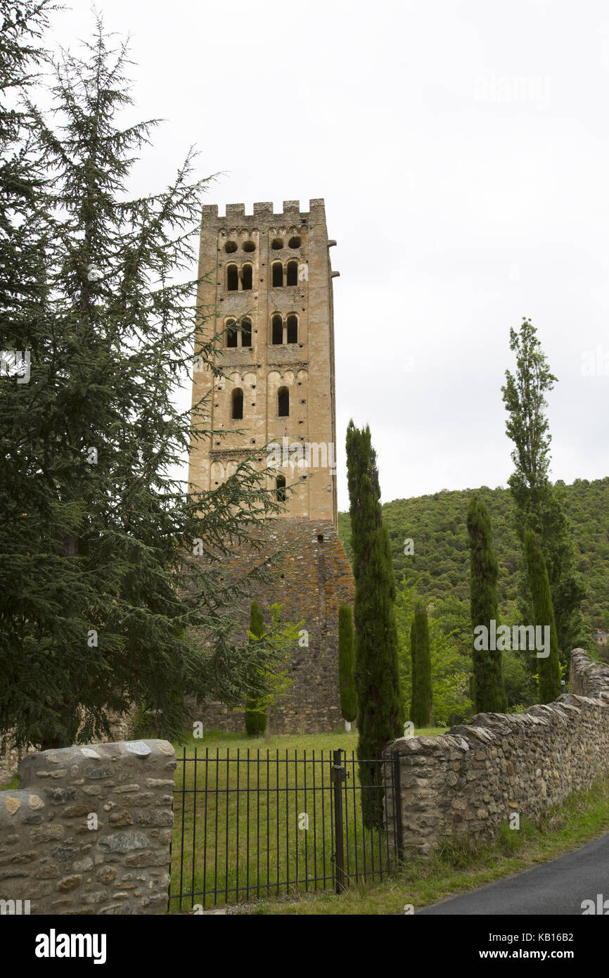 Abbaye de Saint-Michel-de-Cuxa, Codalet, Pyrénées-Orientales Foto Stock