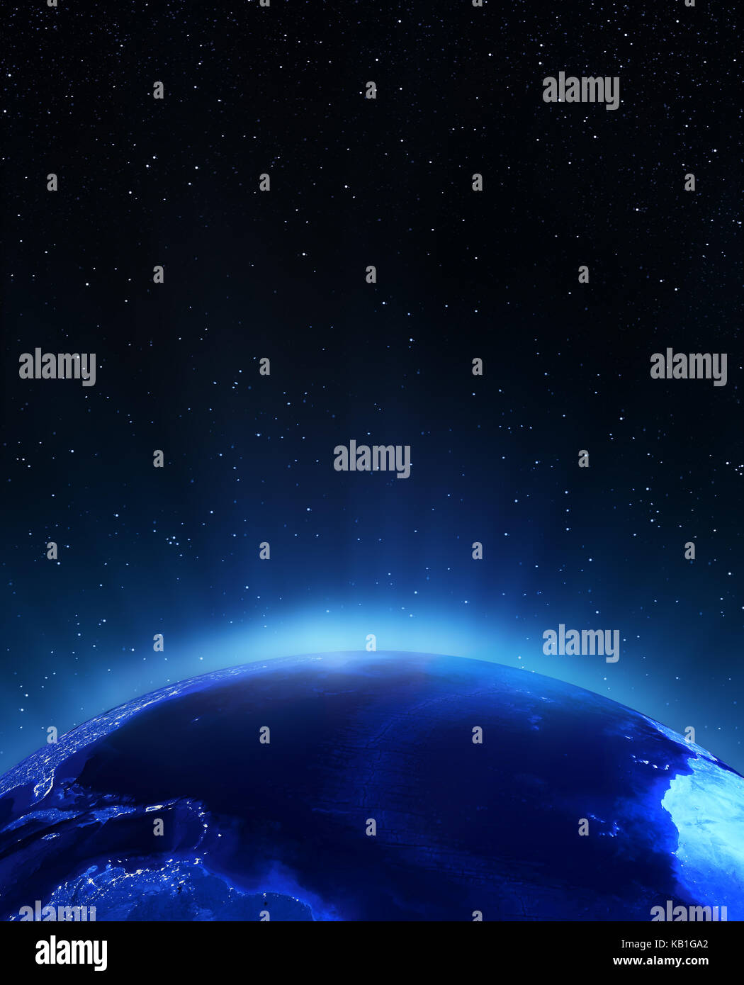 Oceano atlantico di notte. elementi di questa immagine fornita dalla NASA il rendering 3D Foto Stock