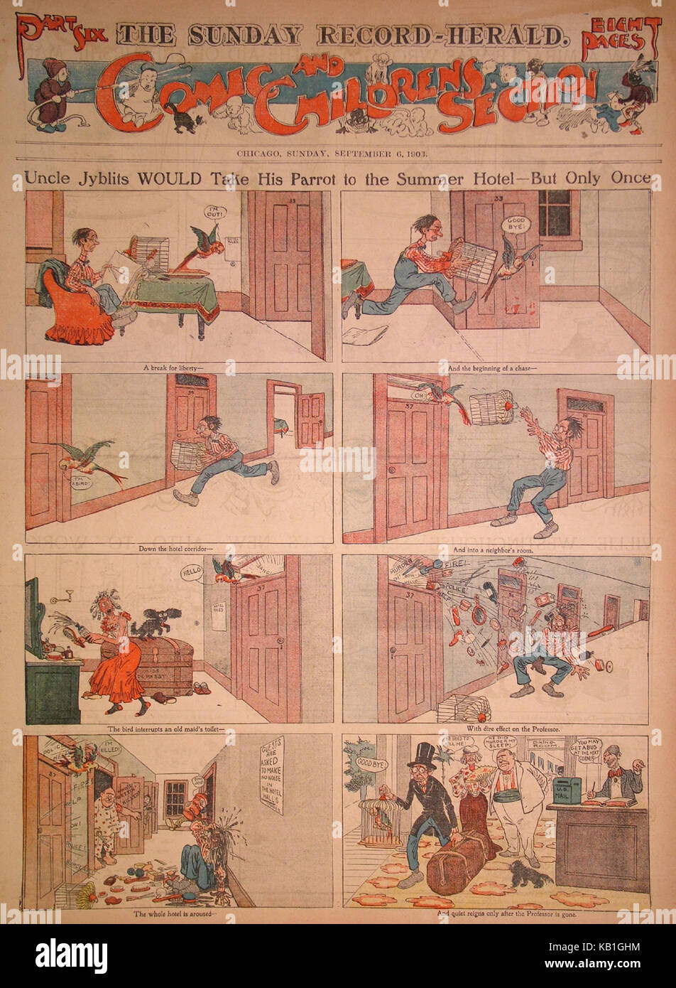 Zio Jyblits prenderebbe il suo pappagallo per l'estate l'hotel ma solo una volta Walt McDougall 1903 09 06 Foto Stock