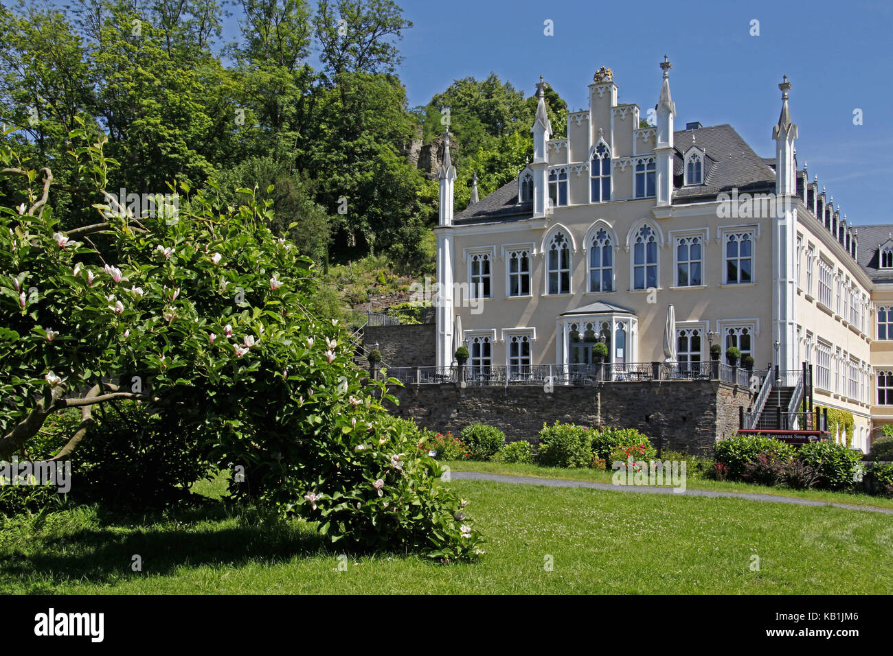 In Germania, in RENANIA-PALATINATO, sayn, distretto mayen koblenz, castello, origine in 14. cento., proprietari princes di sayn-wittgenstein, Foto Stock