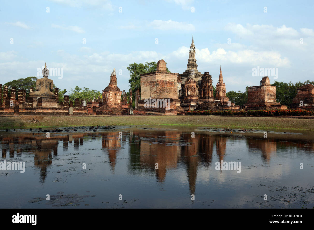 Asia, Sud-est asiatico, Thailandia, sukhothai, parco storico, tempio Wat Mahathat, Foto Stock