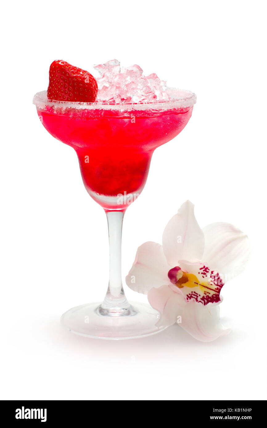 Cocktail, Strawberry Margarita (tequila, il succo di lime, Triple Sec, di sciroppo di fragola), Foto Stock