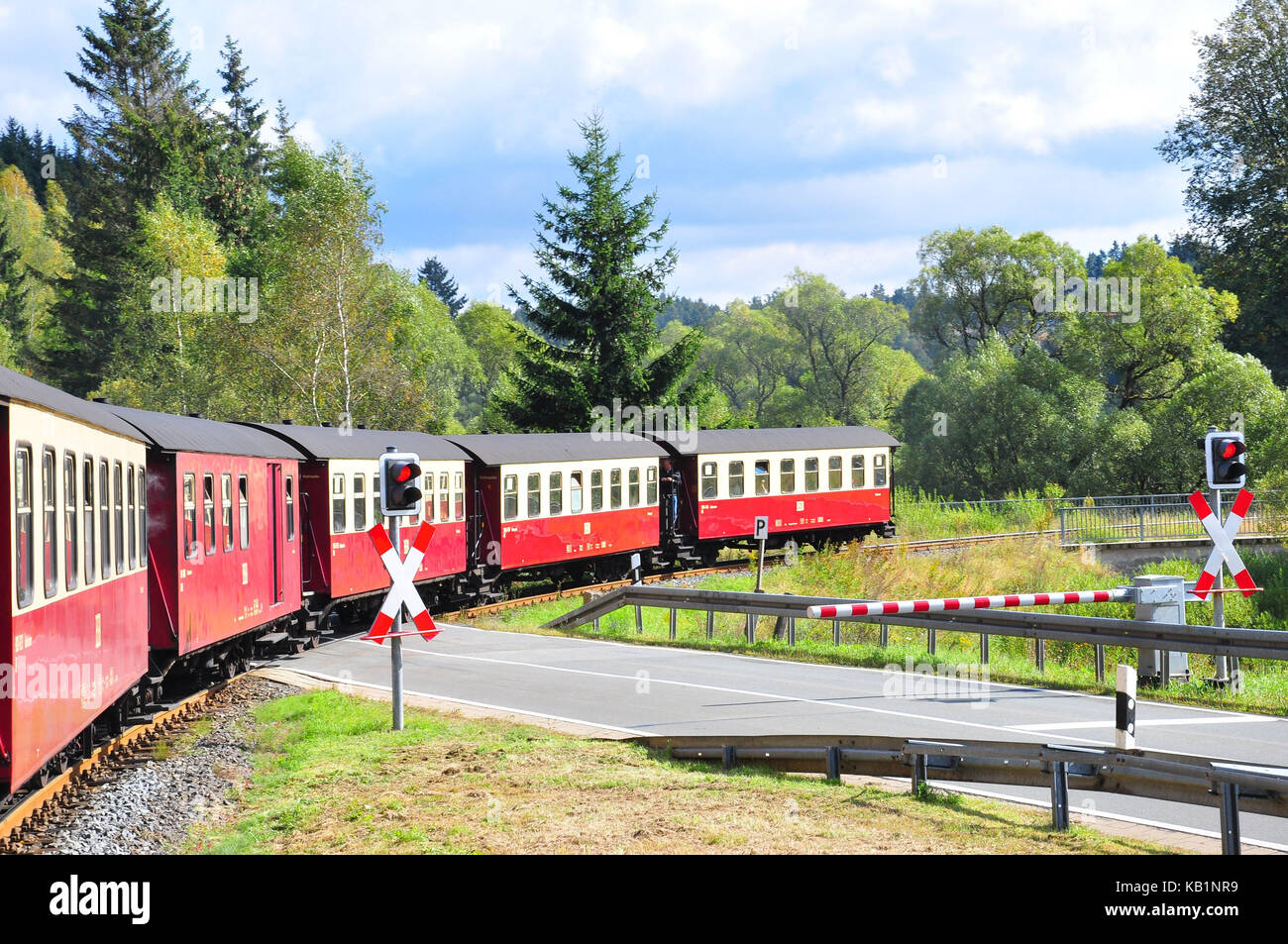 In Germania, in SASSONIA-ANHALT, est, resina harzer light railway, grumo treno express, treno a vapore, Foto Stock