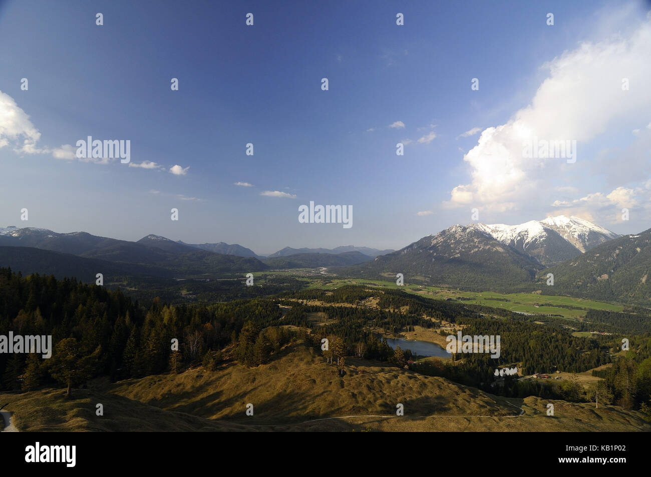 Alta kranzberg, mittenwald, Alta Baviera, Germania, vista su soiern, Foto Stock